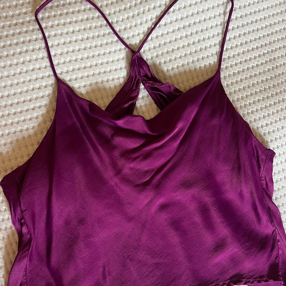 Zara Rich Purple Satin Top